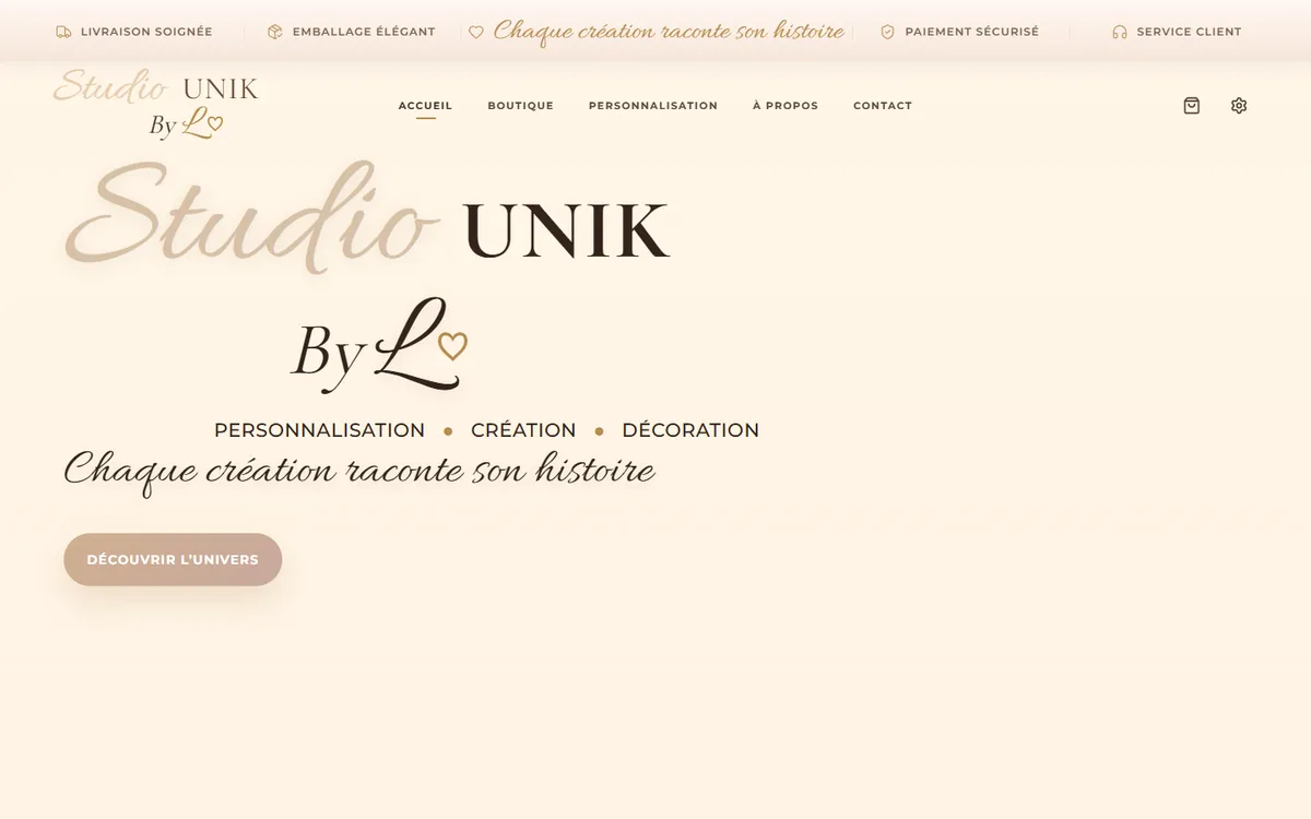 Aperçu du site Studio Unik by L